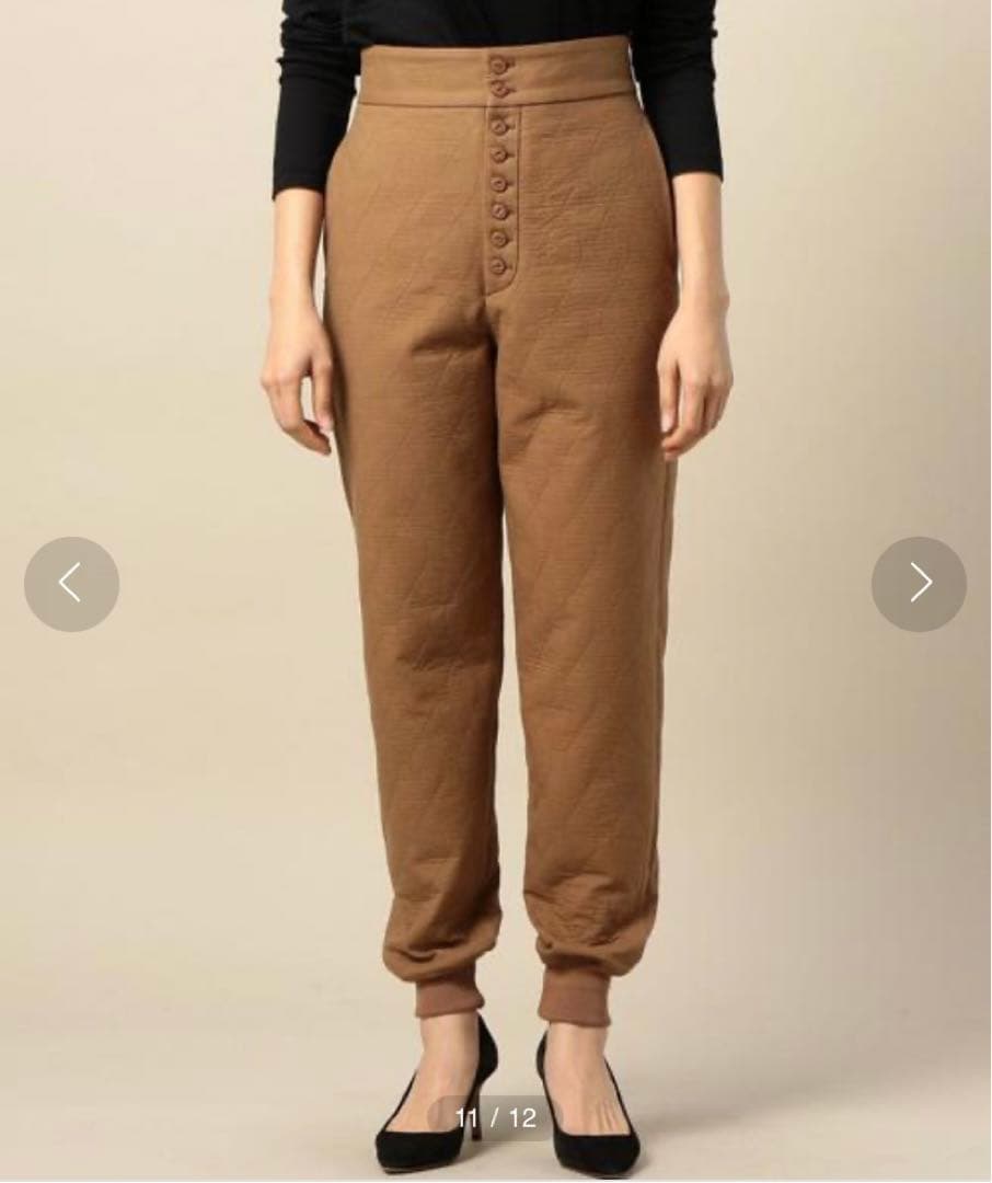 6 rokuロク　 キルティングジョガーパンツ　前ボタン　 38 新品　ピンク