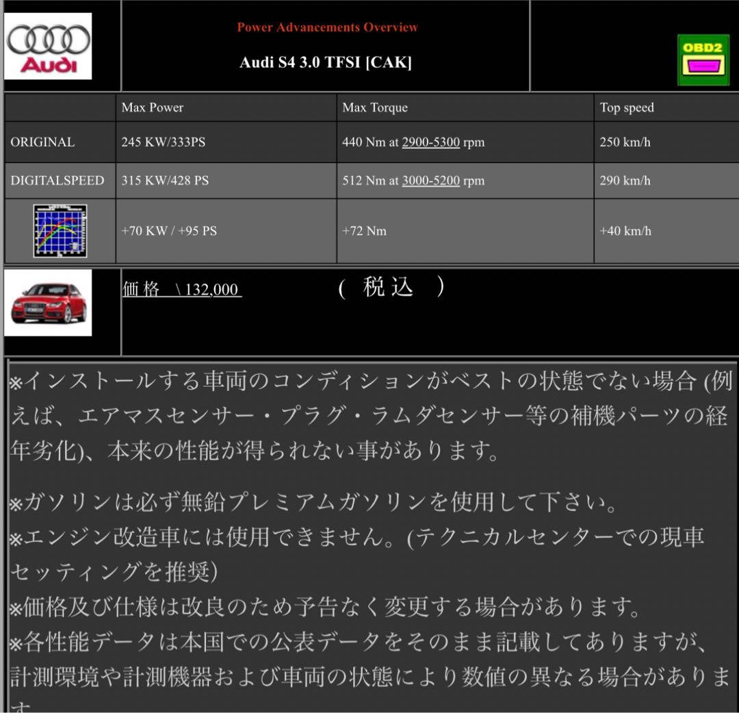 digitalspeed アウディ　S4 V6 TFSI SC CAK ブーコン