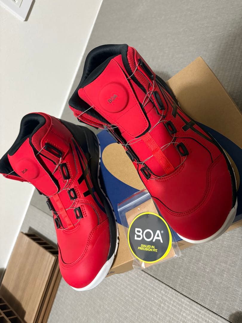 最終値下げ！！ASICS BOAシステム安全靴 レッド