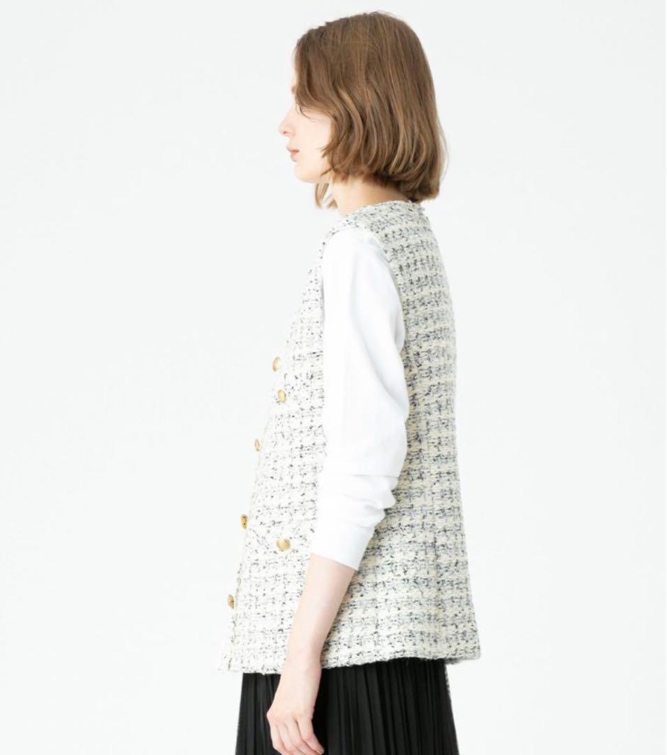 アルアバイル　FRALPIツイードジレ　ホワイト　ルルウィルビー