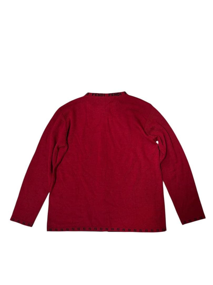 【美品】FENDI フェンディ FF柄 ズッカ柄 イタリア カーディガン ニット