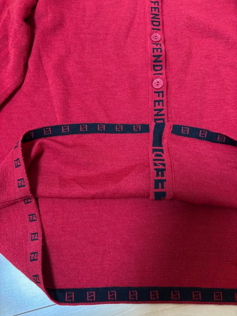 【美品】FENDI フェンディ FF柄 ズッカ柄 イタリア カーディガン ニット