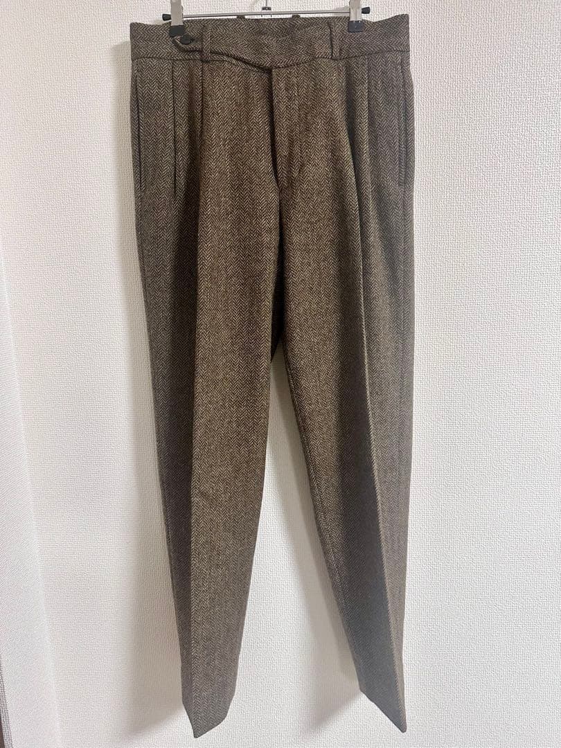 TOMORROWLAND シェットランド　ツイード　2プリーツ　トラウザーズ