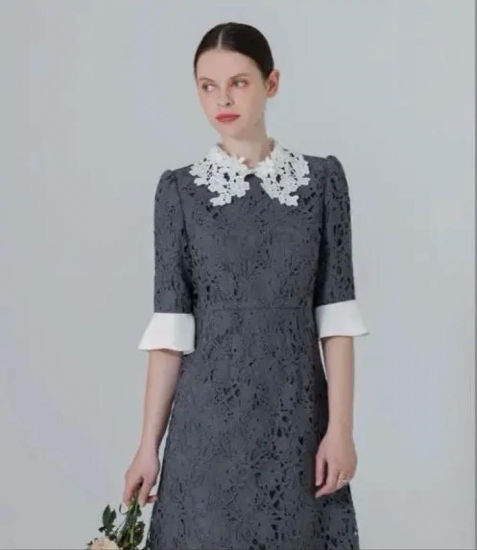 即日発送　花柄レースカラースパンコールAラインドレス　結婚式　leja M