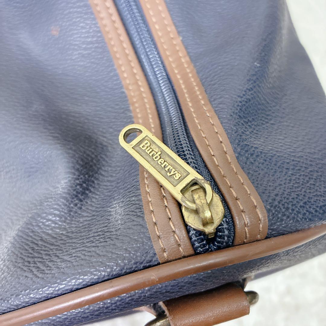 ヴィンテージ！　バーバリー 2way ボストンバッグ 大容量 ネイビー