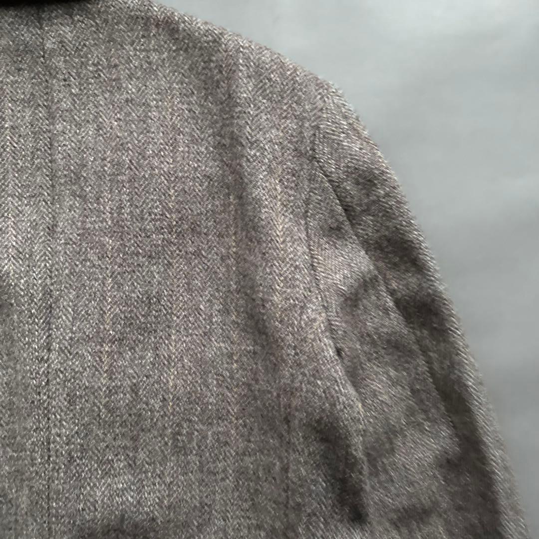 80s USA製 ハリスツイード テーラードジャケット ブラウン ヴィンテージ