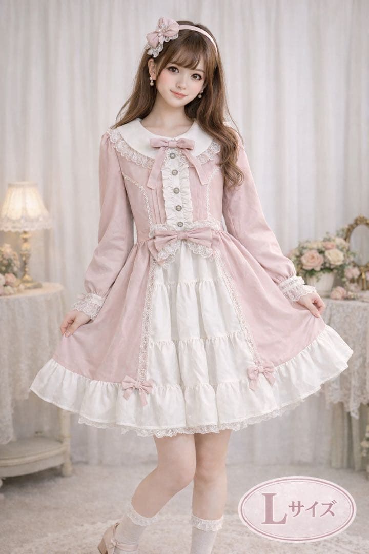 【ほぼ未使用】姫系 DearMyLoveEmily ティアードOP L