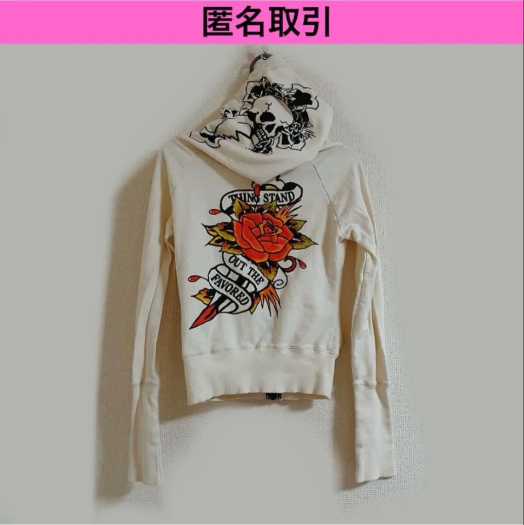 d.i.a. ダイア エド風 スカル 十字架 タトゥーパーカー 平成 y2k