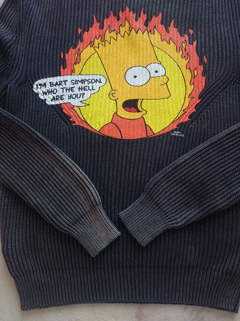 リブ編みニット セーター ダークグレー