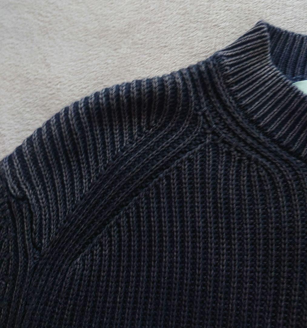 リブ編みニット セーター ダークグレー