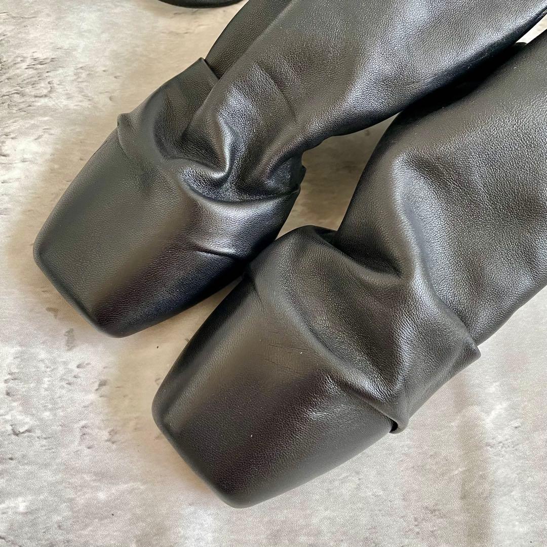 美品 セリーヌ パンプス ミュール ラムレザー ヒール 37 23.5