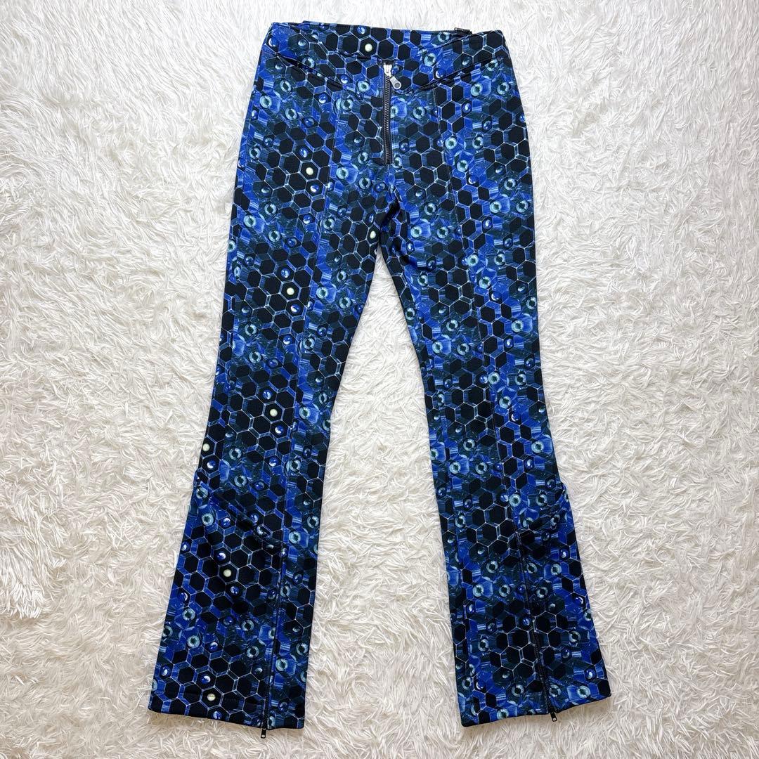 美品✨FOTUS フェトウス 細胞柄 フレアパンツ S サイバー系 y2k 総柄