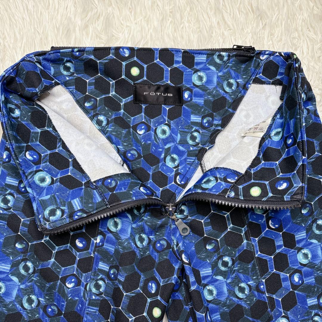 美品✨FOTUS フェトウス 細胞柄 フレアパンツ S サイバー系 y2k 総柄