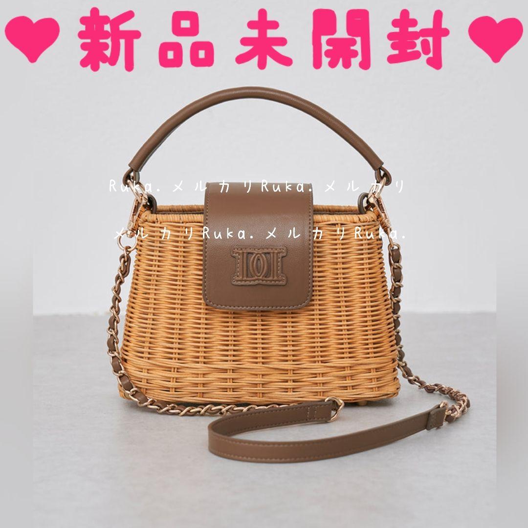 【新品未開封】Darich　大人気希少♡ロゴレザーラタンバッグ　ベージュ　BEG