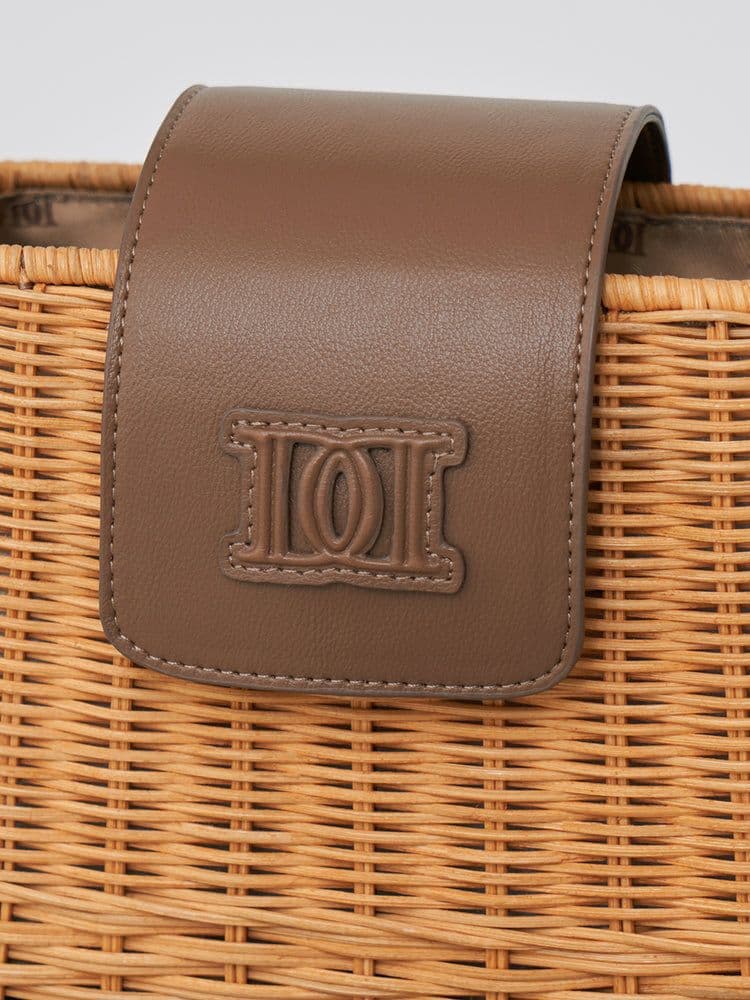 【新品未開封】Darich　大人気希少♡ロゴレザーラタンバッグ　ベージュ　BEG