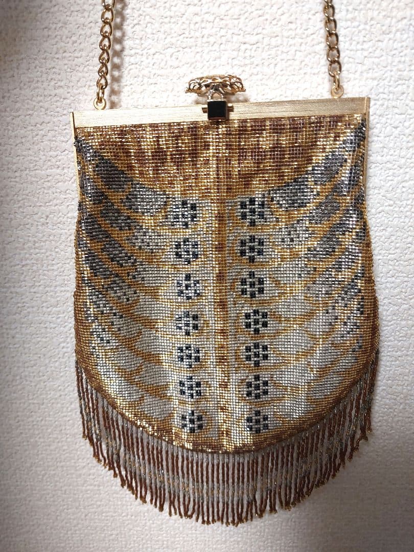 アンティーク　メタルビーズバッグ