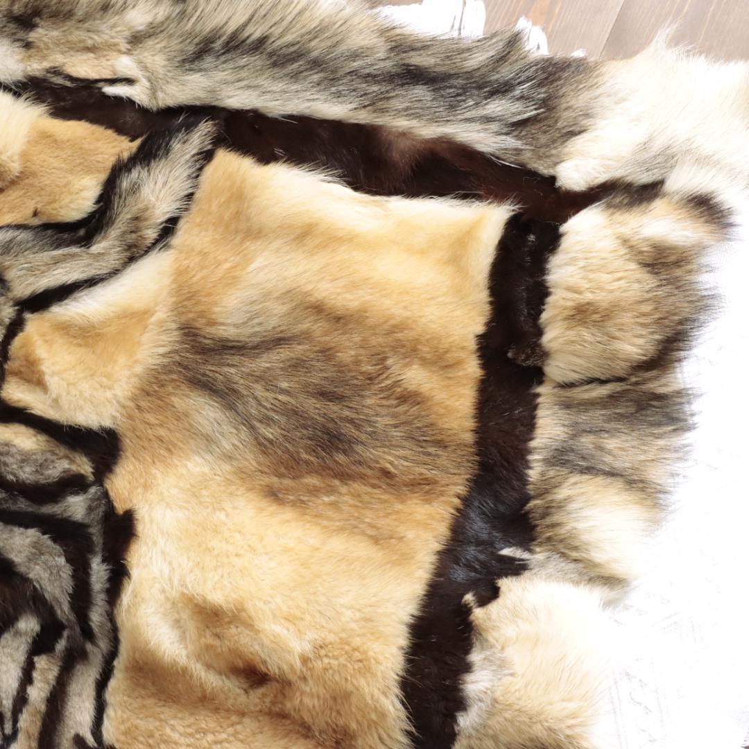 オーストラリア製　高級リアルファー　ムートンマット　ラグ　パッチワークカンガルー