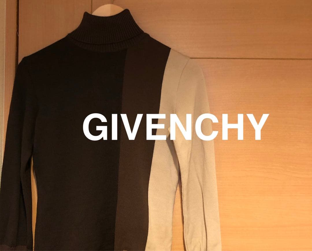 GIVENCHY ジバンシー　カットソー　ブラウンコーデGロゴ　M ウール