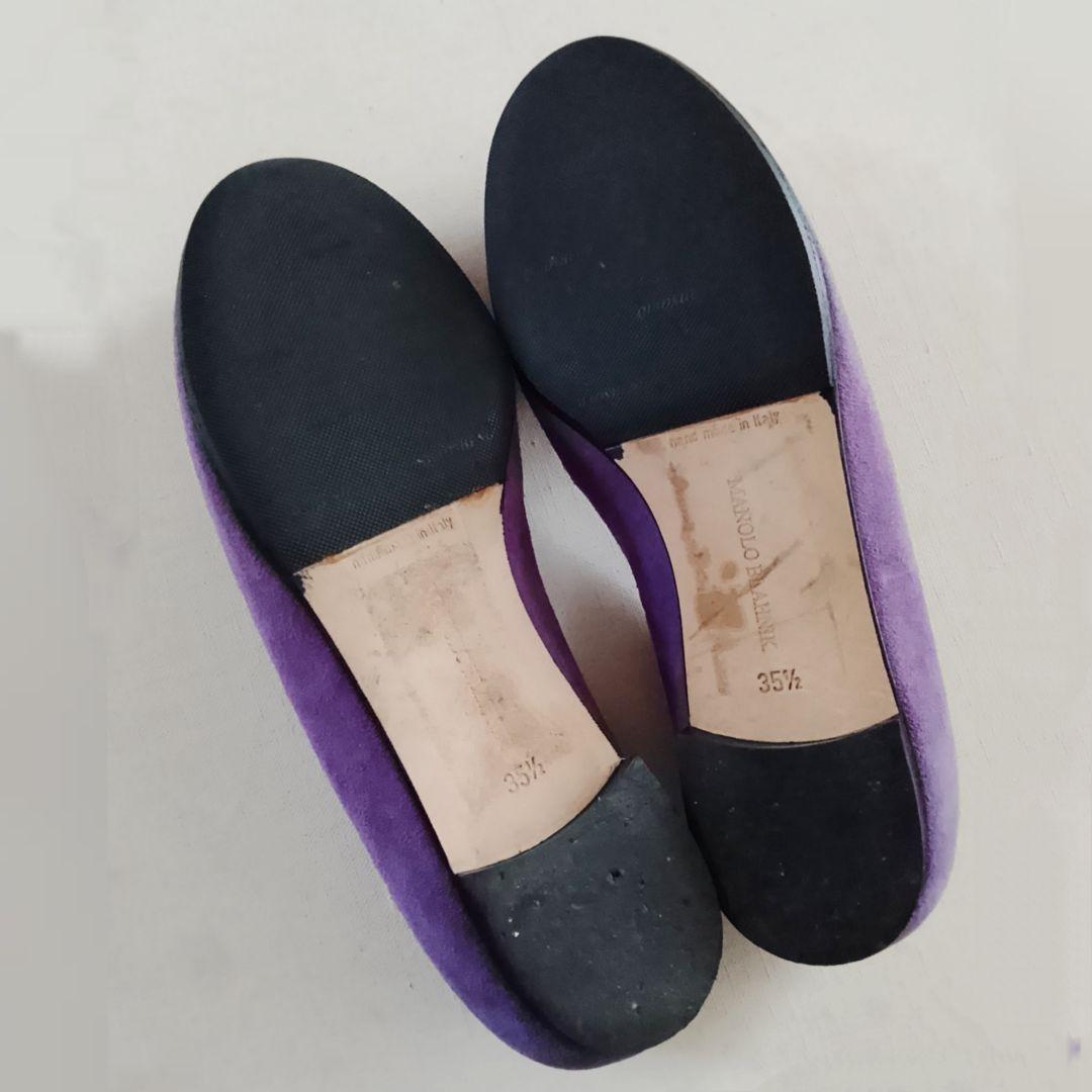 マノロブラニク スウェード パンプス バレエシューズ フラットシューズ