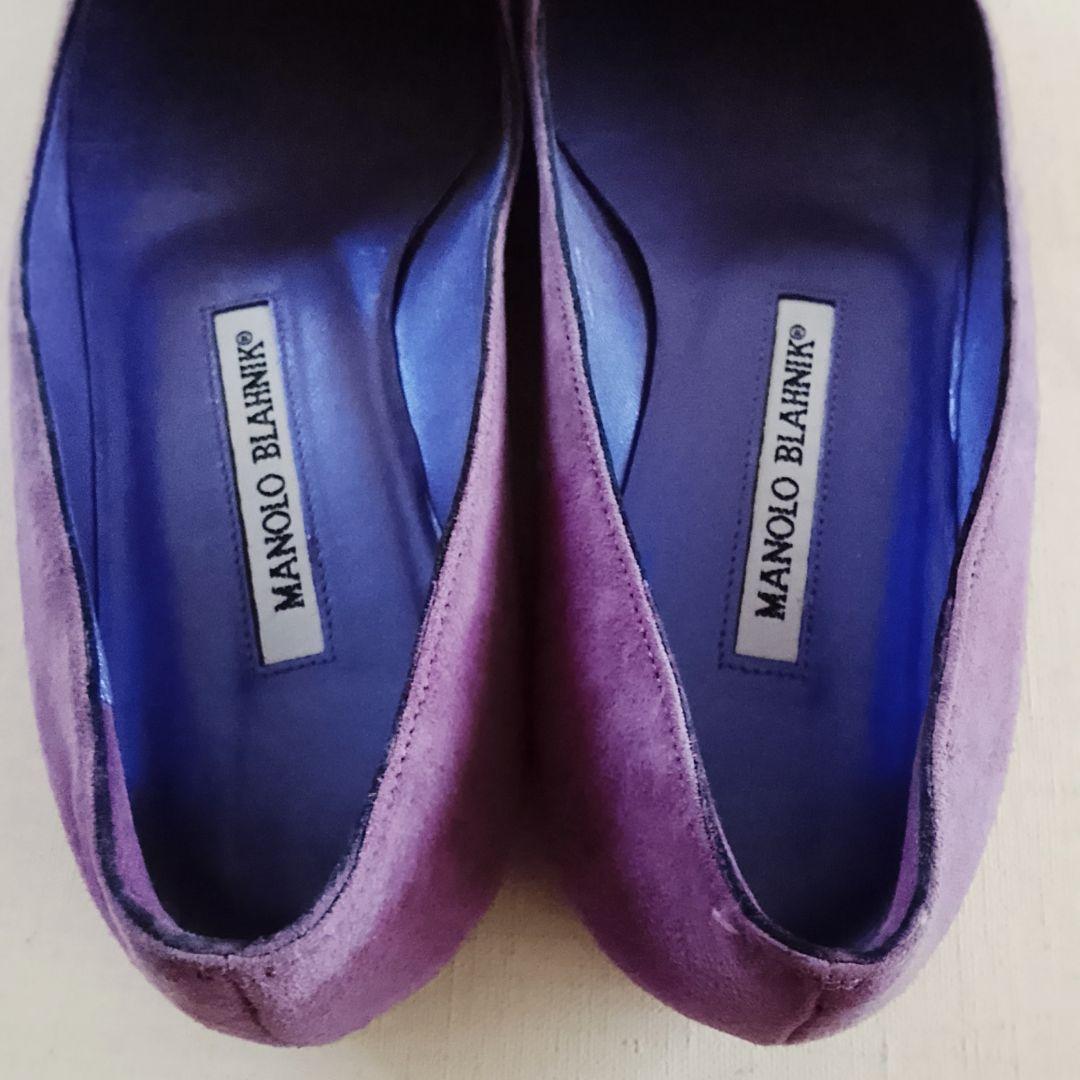 マノロブラニク スウェード パンプス バレエシューズ フラットシューズ