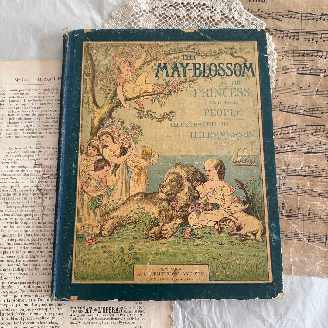 稀少1882年アンティーク美しい挿絵の絵本　洋書　古書ジャンクジャーナル児童書