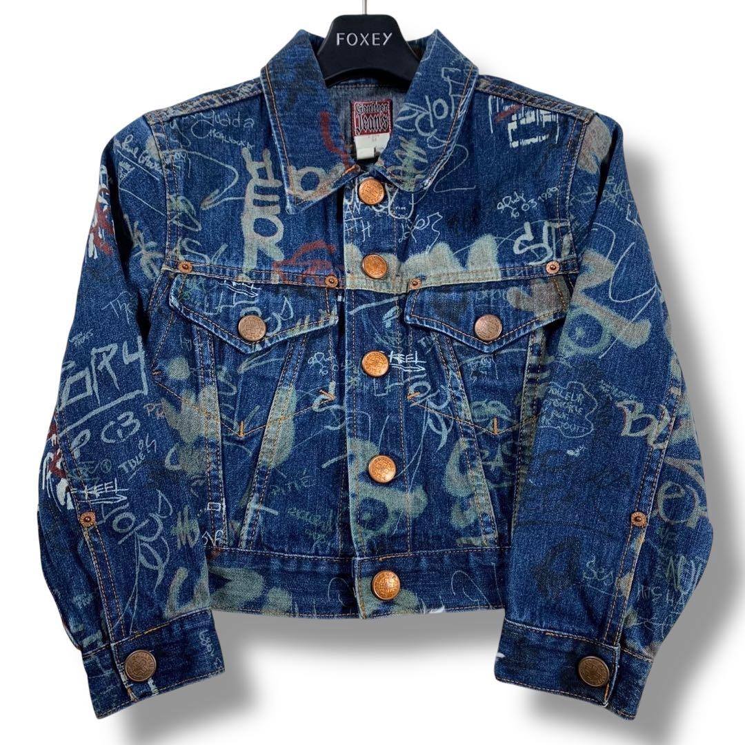 超希少/美品✨ゴルチエジーンズ デニムジャケット グラフィック プリント 36