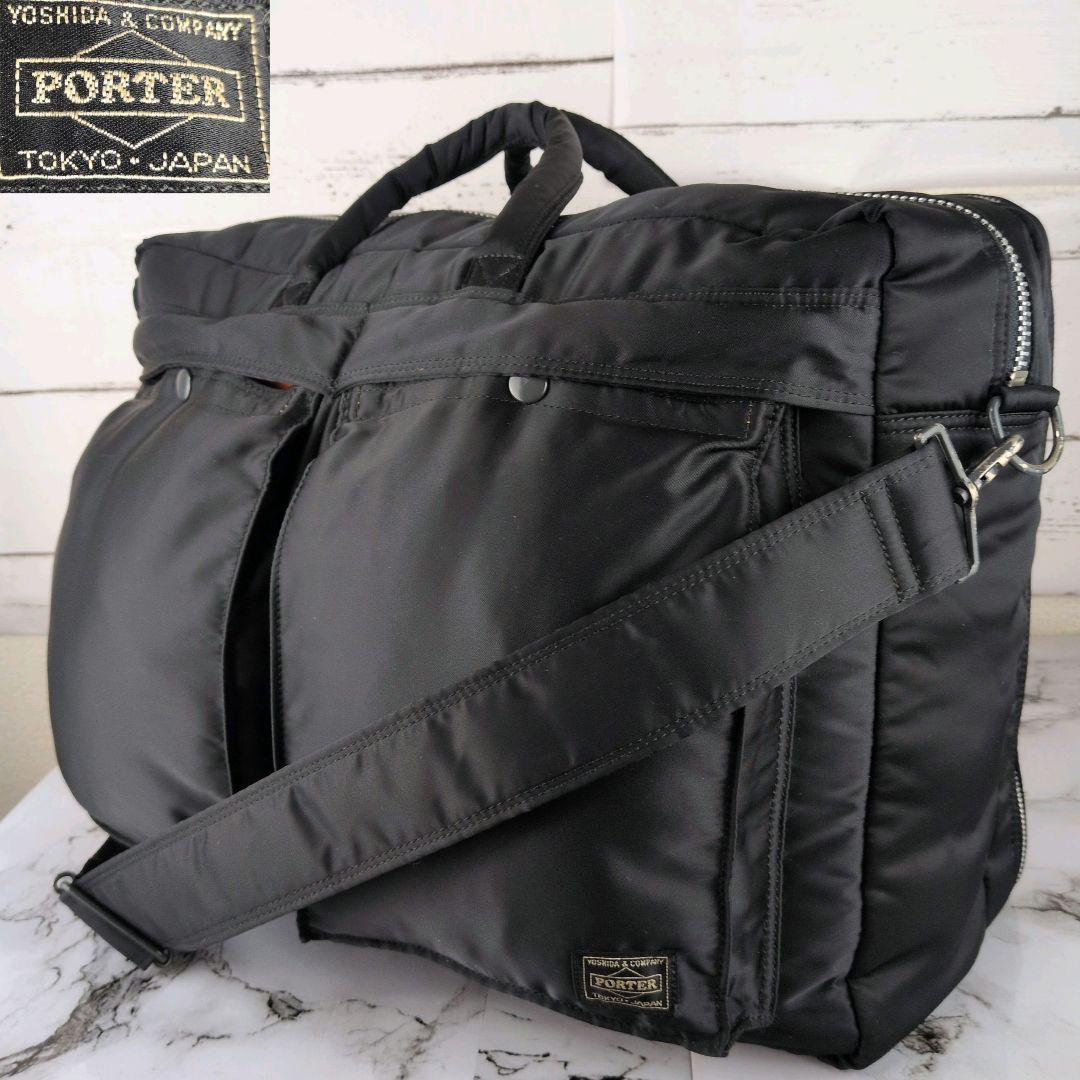 【美品】ポーター☆タンカー　2WAY　大容量　ボストンバッグ　2室　メンズ　黒