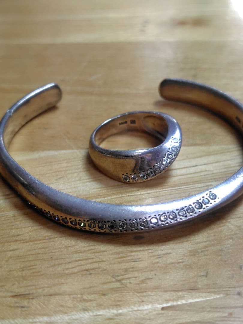 シルバー925S バングル、リング セット