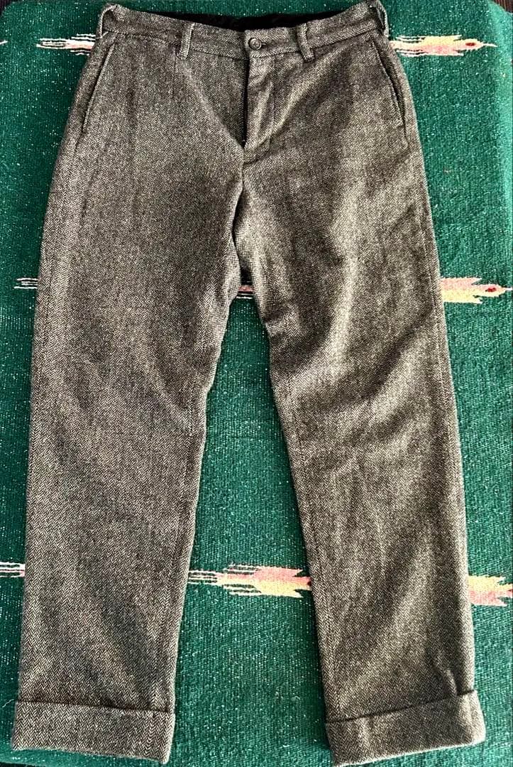engineered garments ウール混パンツ　ヘリンボーン　グレー　M