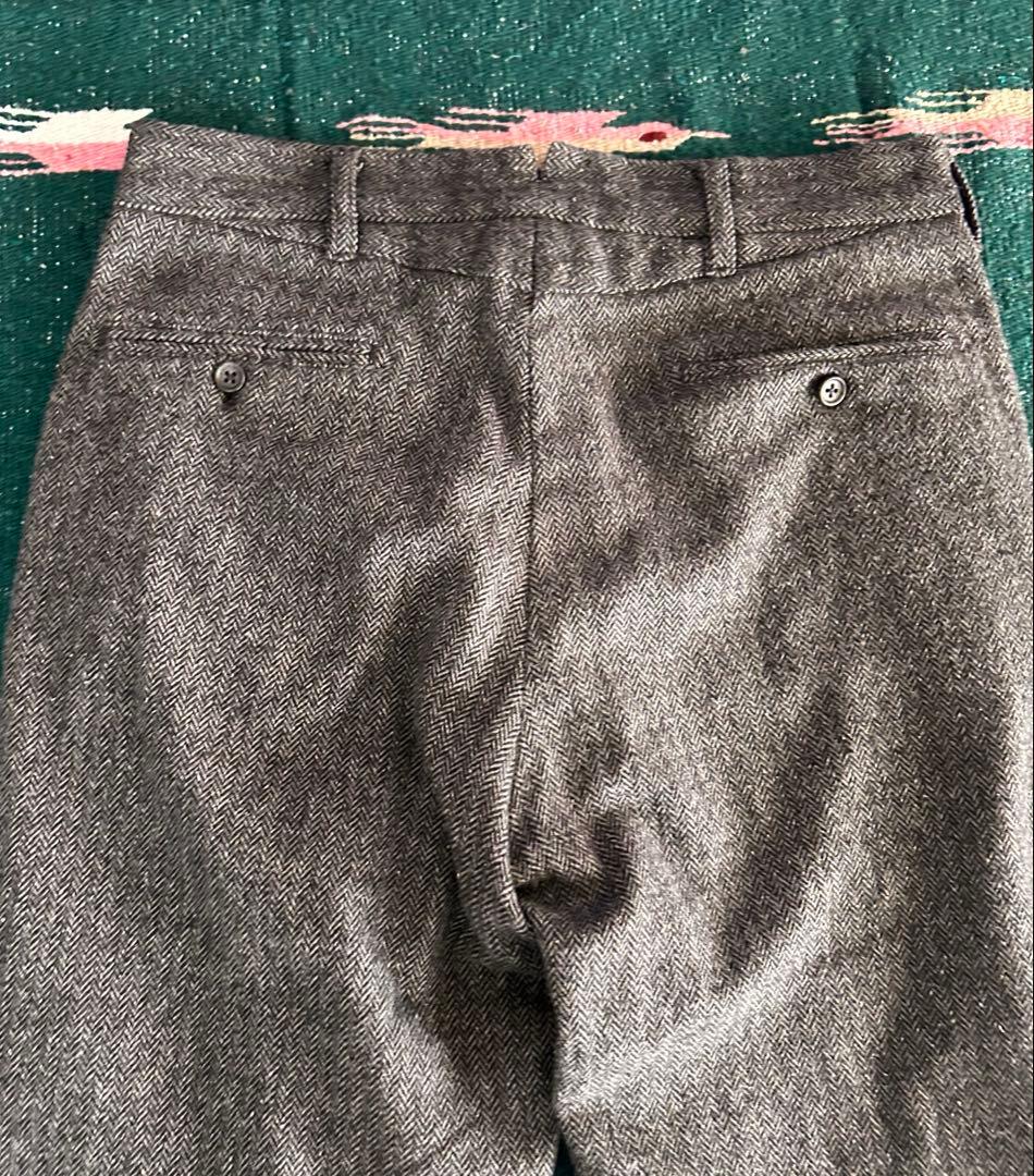 engineered garments ウール混パンツ　ヘリンボーン　グレー　M