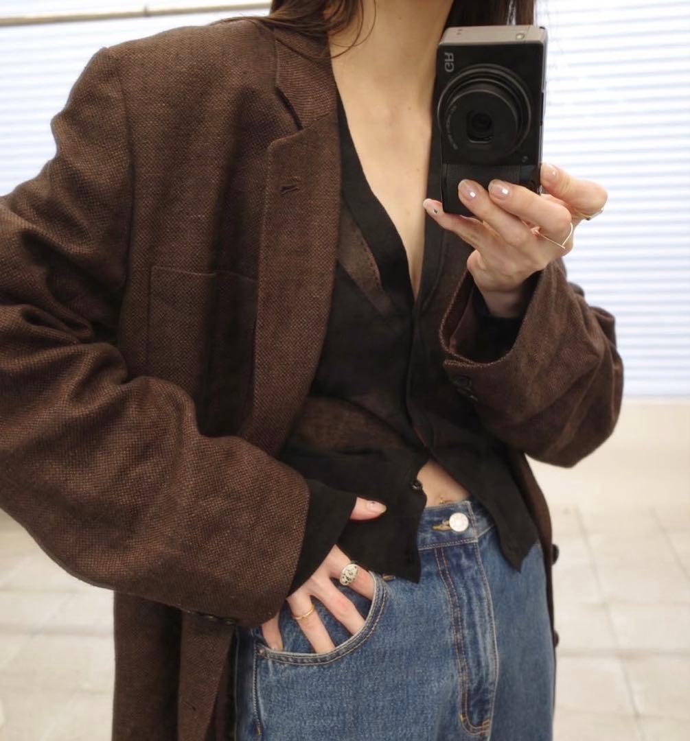 todayful Boyfriend Linen Jacket チョコ 36