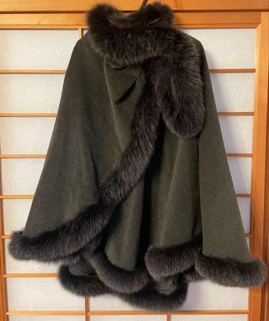 フォックスファーマント　アンゴラウール　ポンチョ