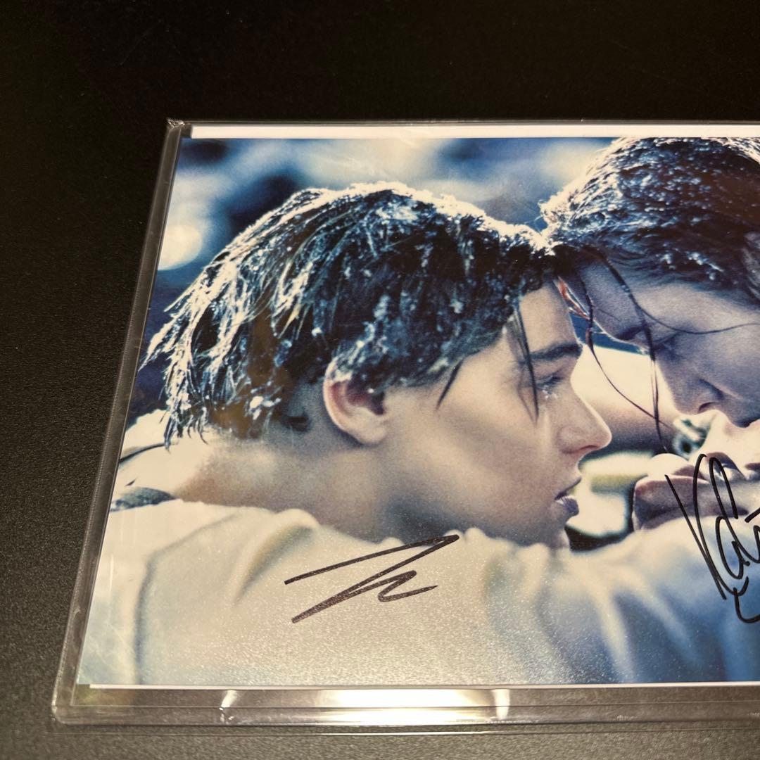 タイタニック　サイン入り　写真　レオナルド・ディカプリオ　ケイト・ウィンスレッド