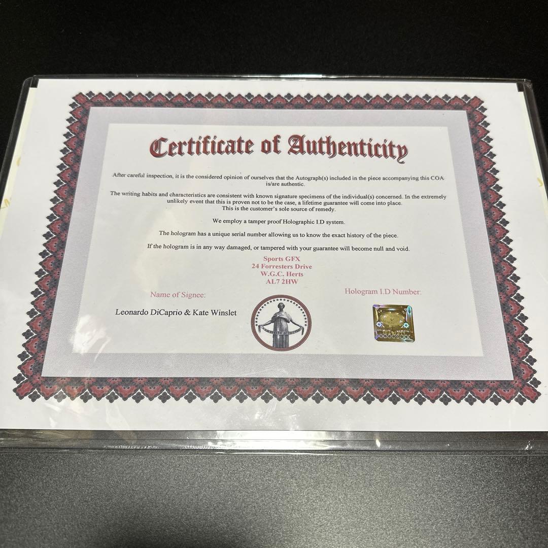 タイタニック　サイン入り　写真　レオナルド・ディカプリオ　ケイト・ウィンスレッド