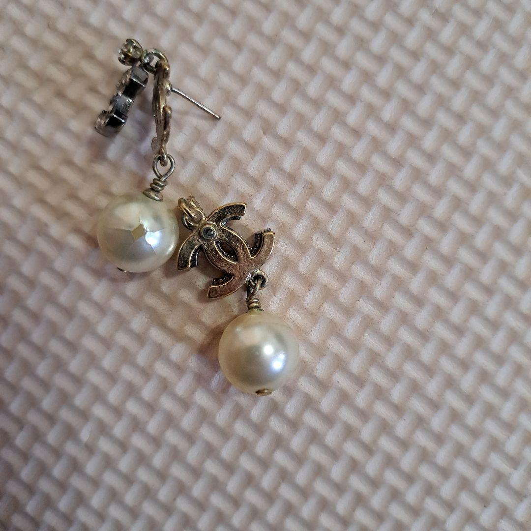 CHANEL パール　ピアス　ラインストーン シャネル