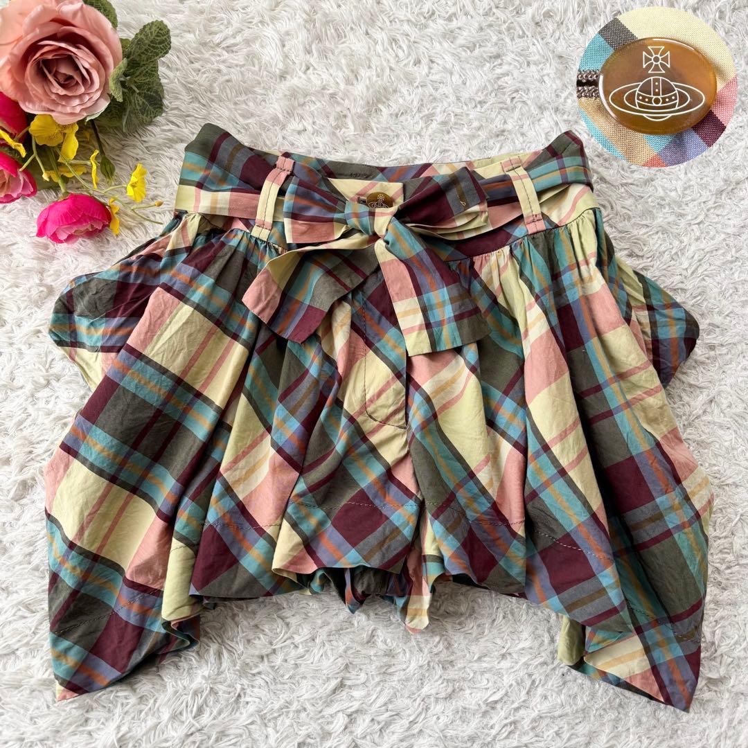 ヴィヴィアンウエストウッド 変形 キュロットパンツ ショートパンツ チェック