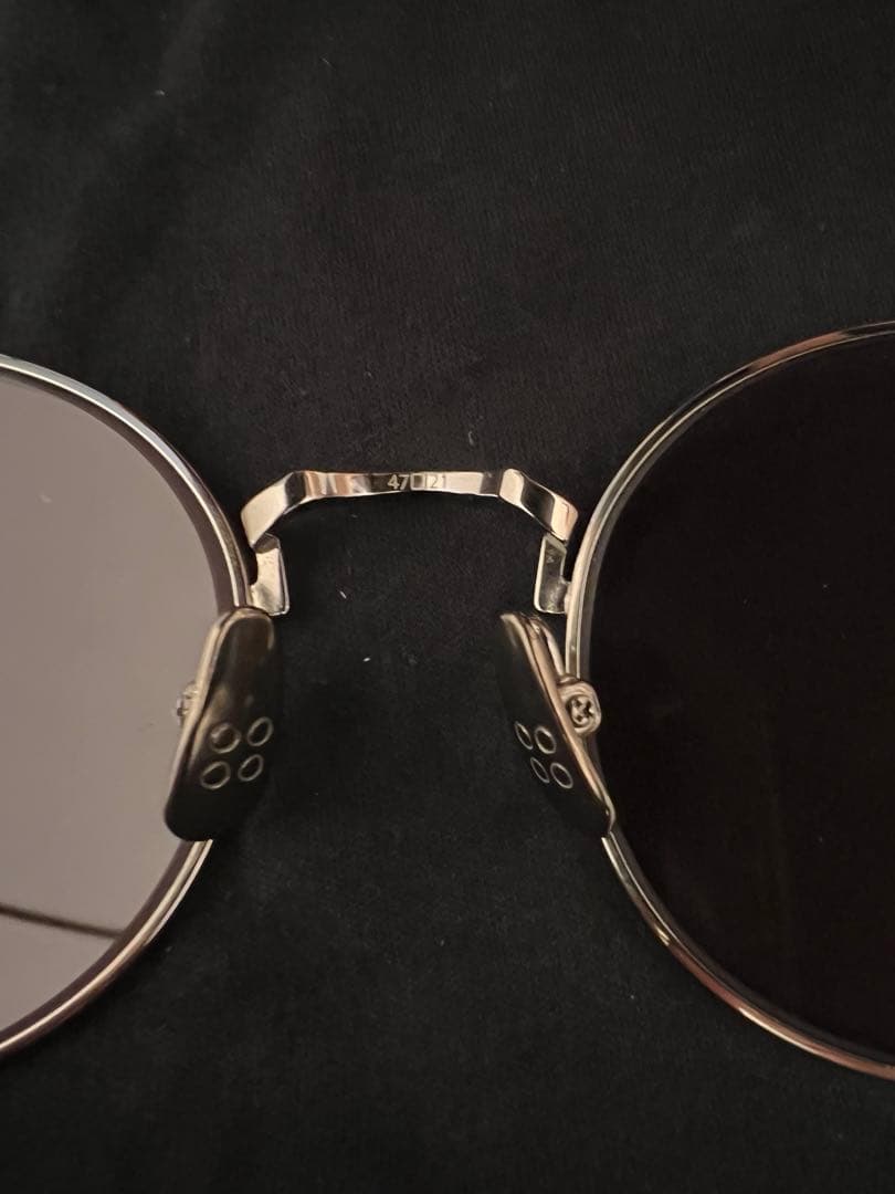 芸能人愛用 YELLOWSPLUS 度なし ラウンド型 メタルサングラス