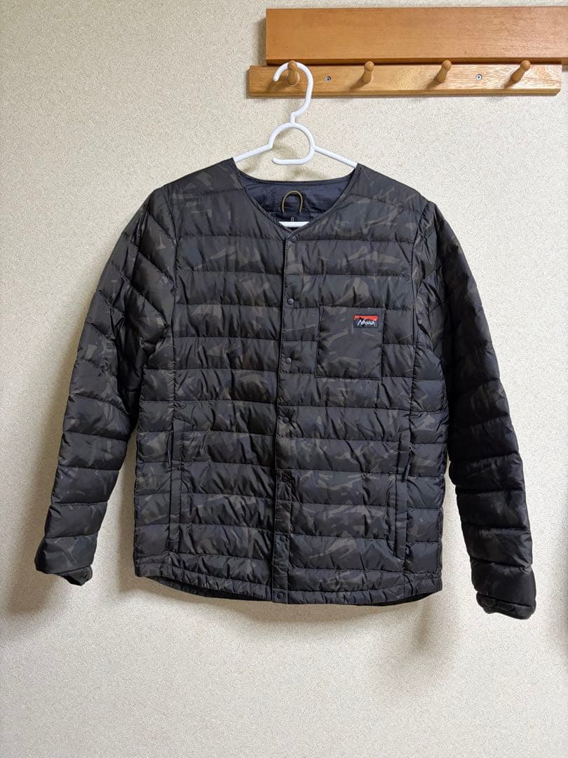 NANGA × CLEF限定コラボ ダウンカーディガン カモフラ メンズS