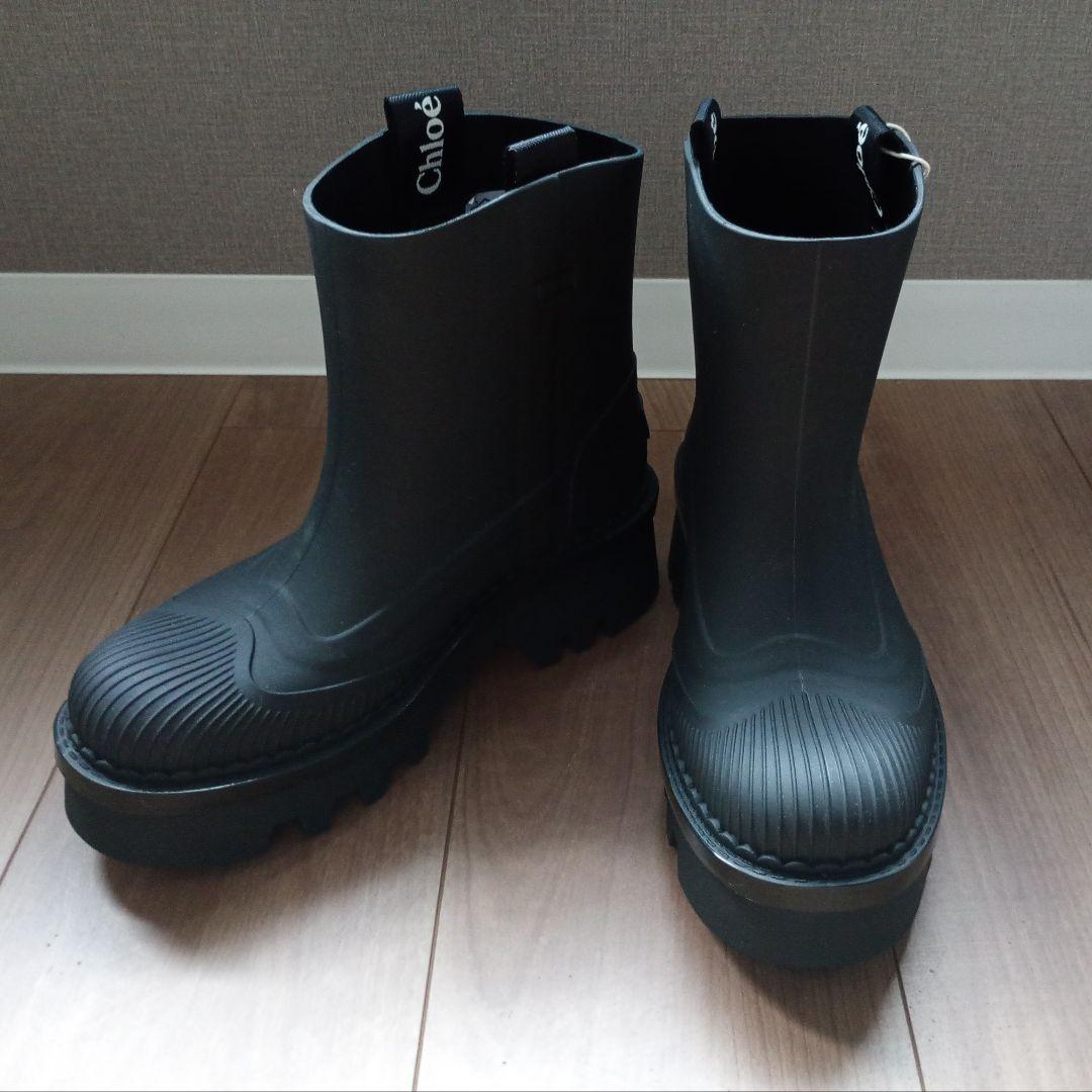 Chloe クロエ レインブーツ ラバー レイナ (ブラック) 38 25cm
