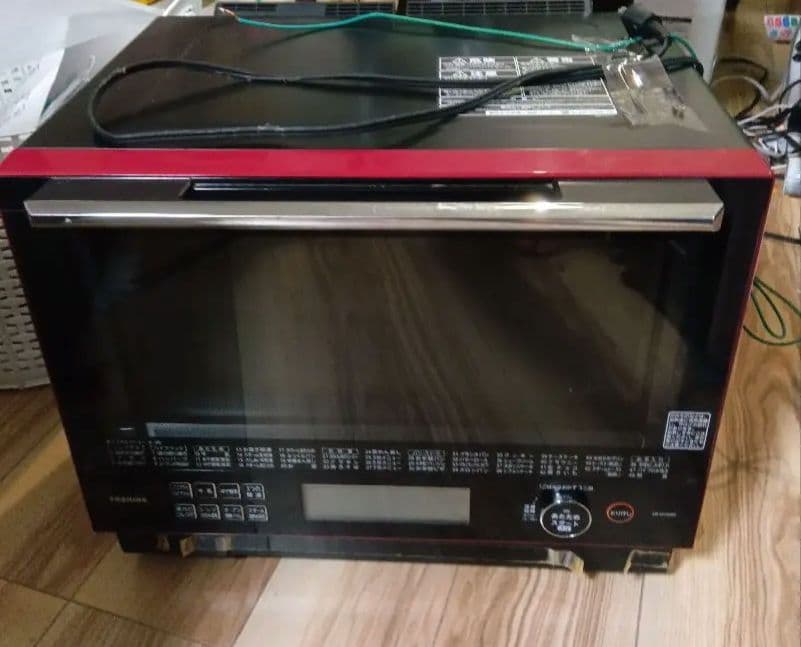 ジャンク品 東芝 過熱水蒸気オーブンレンジ 石窯ドーム ER-SD3000 黒赤