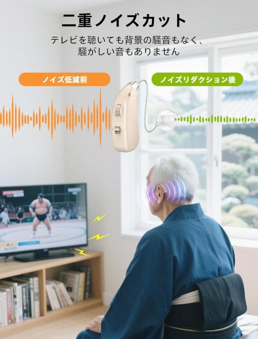 【2025年革新型正規品・簡単操作 】Bigprot楽ちんヒアリング充電式集音器