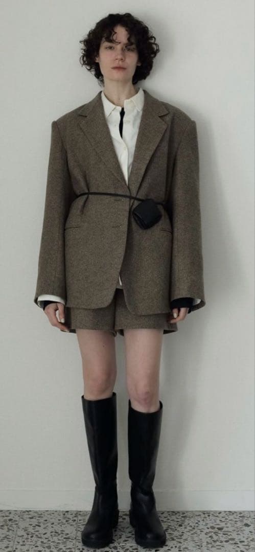 Anuke Herringbone Wool Jacket ベージュ