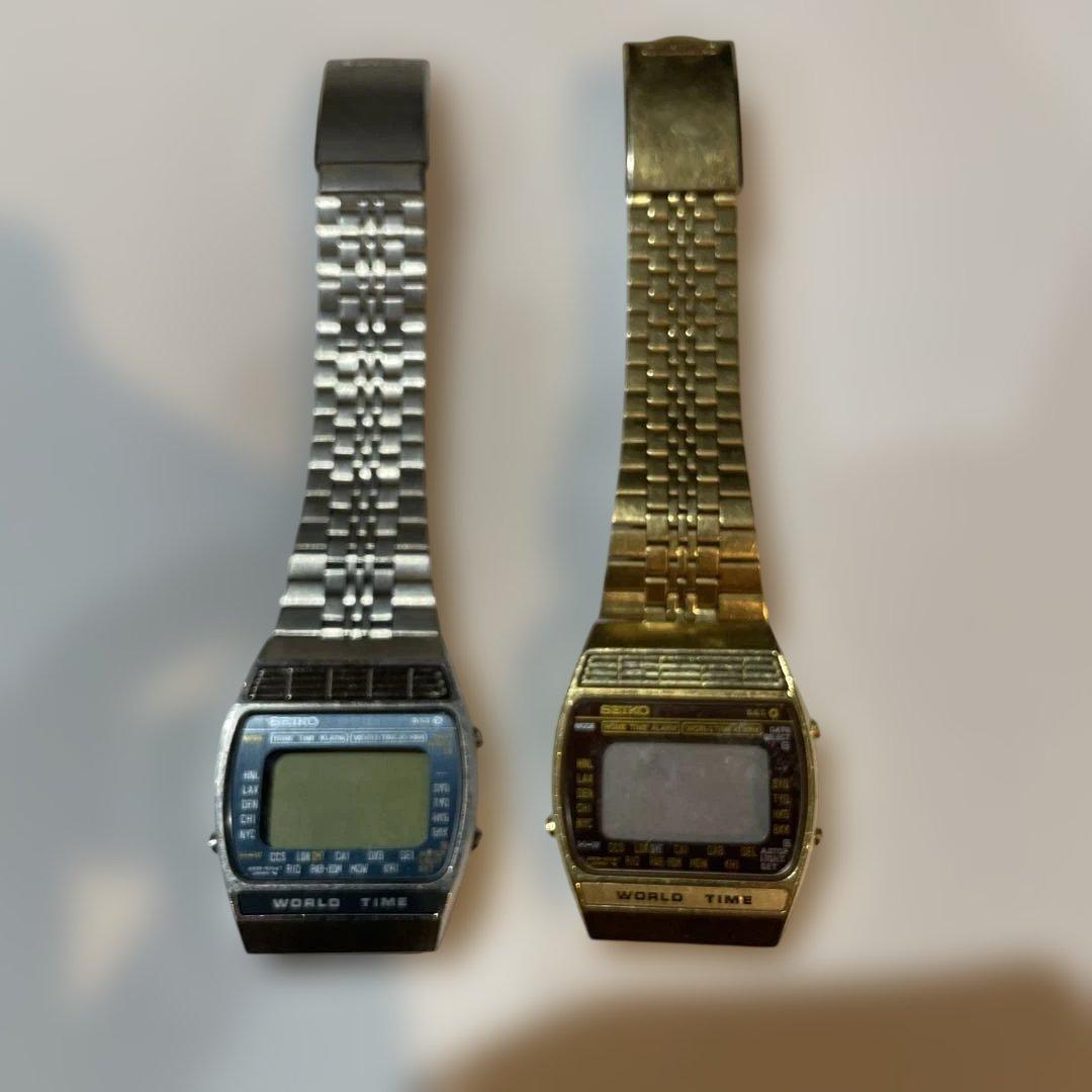 セイコー ワールドタイム A239-5020ゴールドA239-502Aシルバー