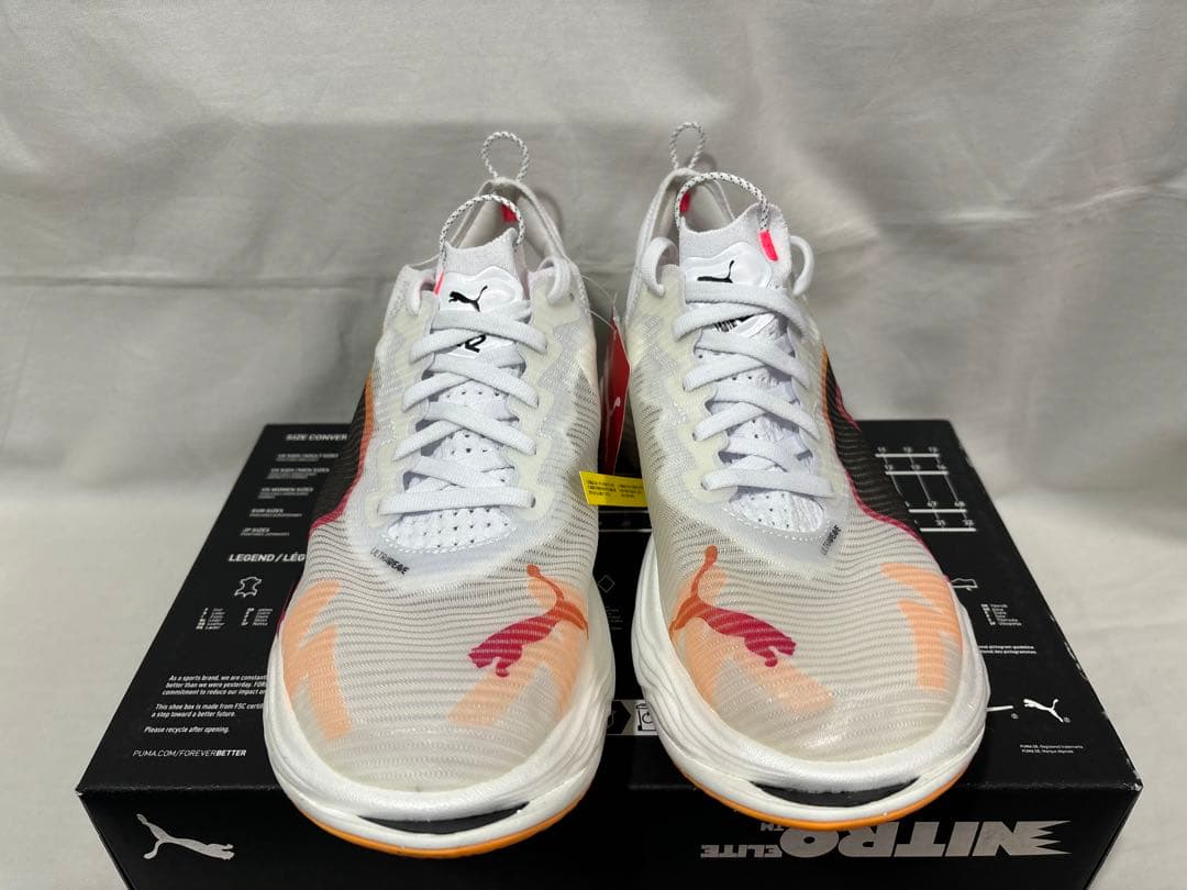 puma fast-r ニトロエリート 2 ホワイト 25.5 nitro