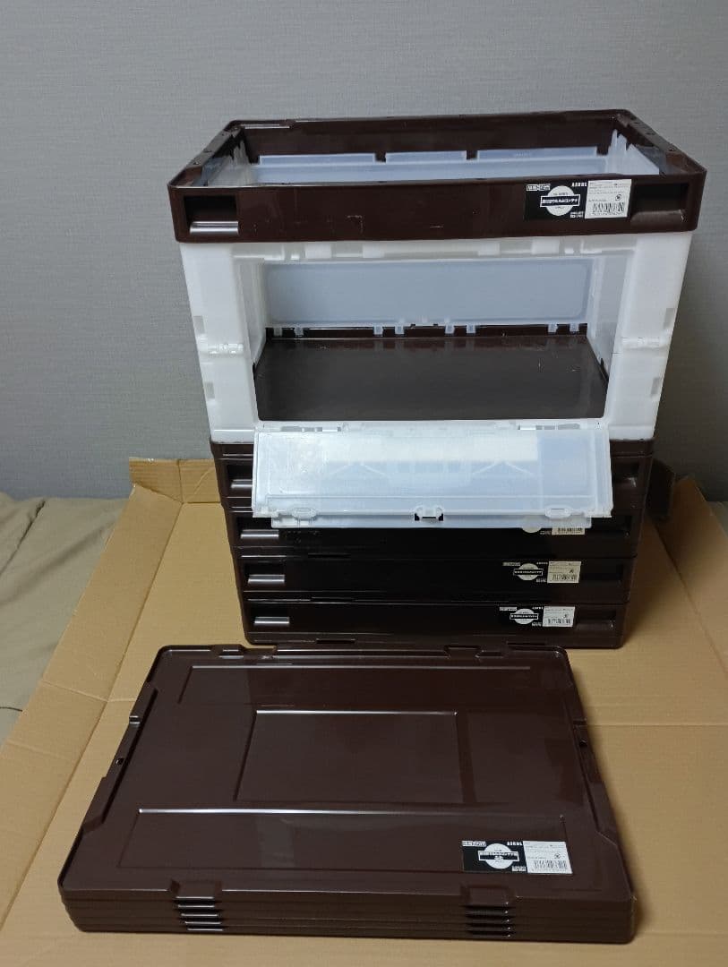 中古③　5個セット　折りたたみコンテナ　50L 長辺扉付　蓋あり