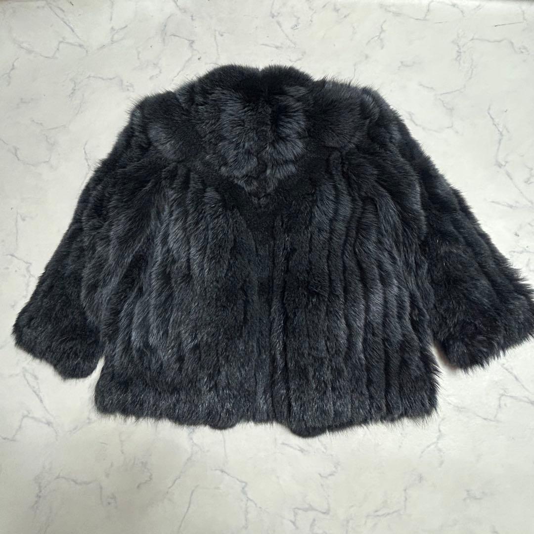 SAGA FOX 銀タグ ファーコート 13号 LL相当 グレーブラック 美品