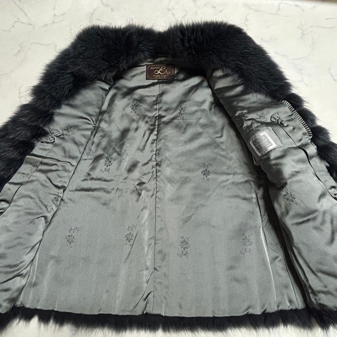 SAGA FOX 銀タグ ファーコート 13号 LL相当 グレーブラック 美品