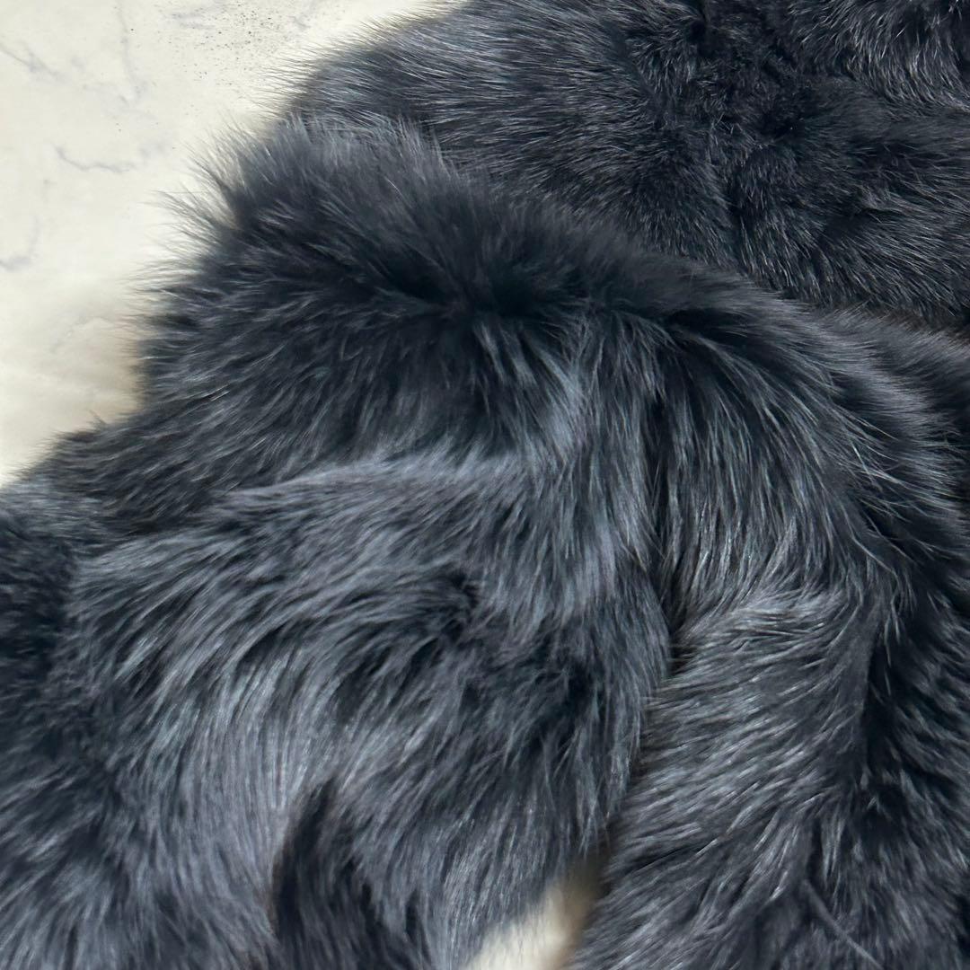 SAGA FOX 銀タグ ファーコート 13号 LL相当 グレーブラック 美品