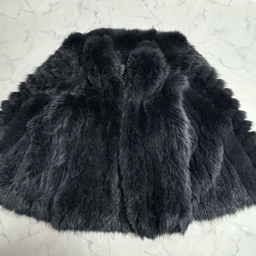 SAGA FOX 銀タグ ファーコート 13号 LL相当 グレーブラック 美品