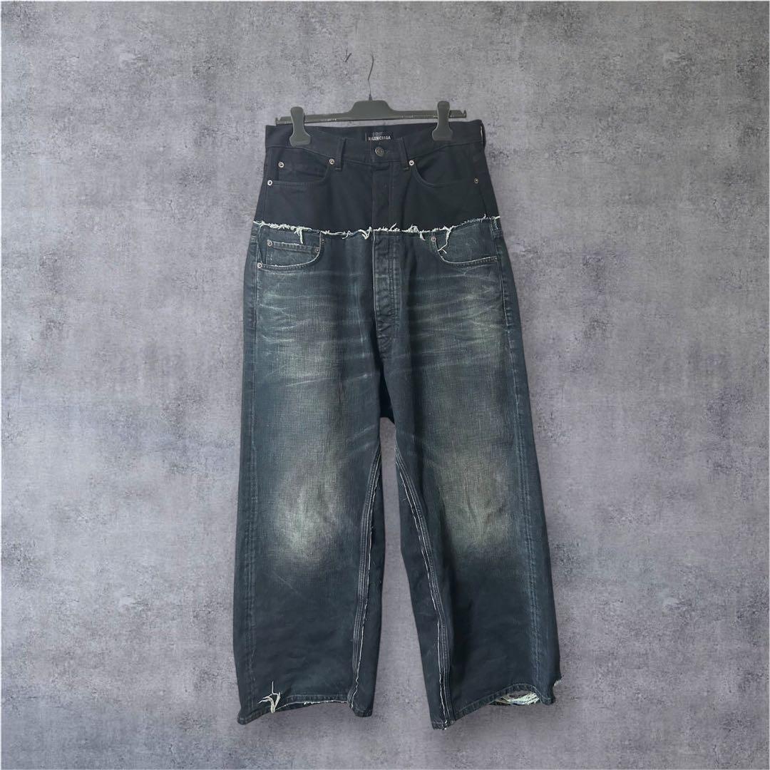 パンツ 24AW BALENCIAGA Cut Up Baggy Denim Pants